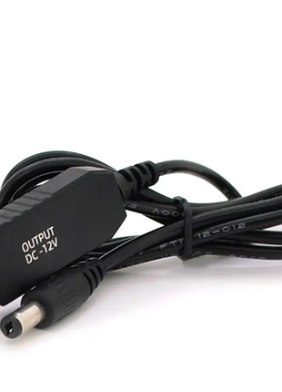 Кабель живлення для роутера usb 2.0 → dc 5.5×2.5/2.1 мм 12v 1 м, адаптер живлення чорний для маршрутизатора та мережевого обладнан