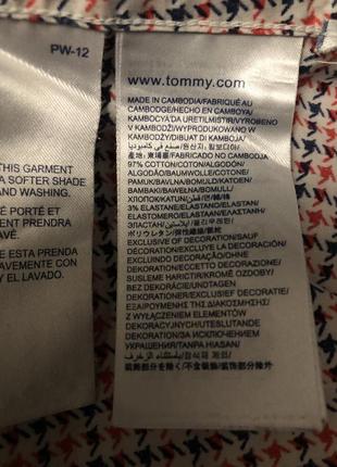 Tommy hilfiger рубашка по фигуре гусиная лапка красная белая чёрная8 фото