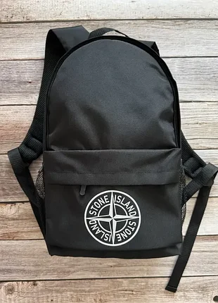 Мужской черный рюкзак stone island, рюкзак для путешествий тренировок стон айленд 3