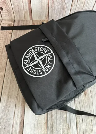Мужской черный рюкзак stone island, рюкзак для путешествий тренировок стон айленд 4