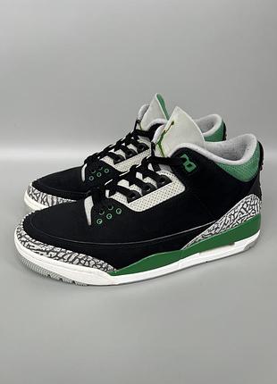 Оригінальні кросівки nike air jordan 3 retro og “pine green black  white” 44р.28см