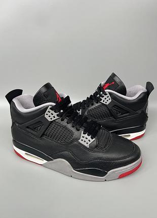 Оригінальні кросівки air jordan 4 retro bred reimagined black шкіра 44р.28см.