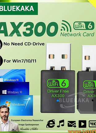 Wifi адаптер 286mbps usb 2.0 бездротова мережева карта для пк та ноутбуків підтримка wifi 6 для windows 7 10 11