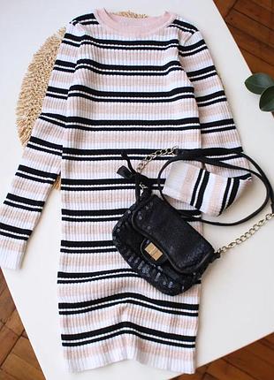 Трикотажна сукня в рубчик за смужку river island 7-8 років