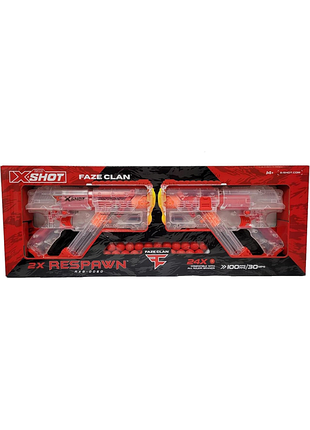 Набір від zuru: 2 бластера x-shot faze clan respawn та 24 кульки