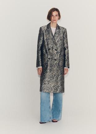 Пальто жіноче жакардове zara new