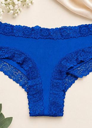 Женские трусики victoria’s secret pink winktm lace-trim cheeky синие м
