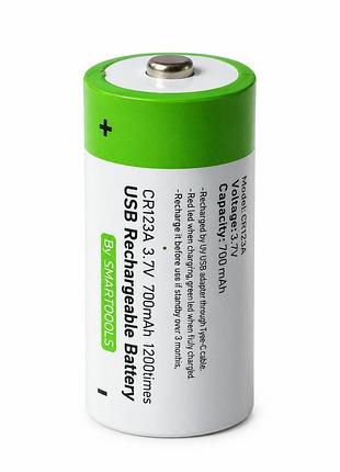 Аккумуляторная батарея smartoools cr123a 3.7v 700mah type-c — про коп