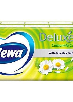 Носовые платки deluxe (ромашка), 3 слоя, упак 10пач*10шт тм zewa
