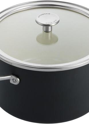 Кастрюля с крышкой kitchenaid steel core cc006001-001 24 см 6 л матовая черная 5126921