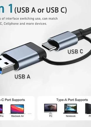 Usb-концентратор type-c, usb 3.0, 8-в-2, usb-удлинитель с считывателем карт sd/tf и 3,5-мм аудиоразъемом для macbook/пк/ноутбука/п 7