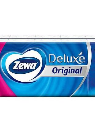 Носовые платки deluxe белые, 3 слоя, (1блок/10пачок/10хусеток) тм zewa