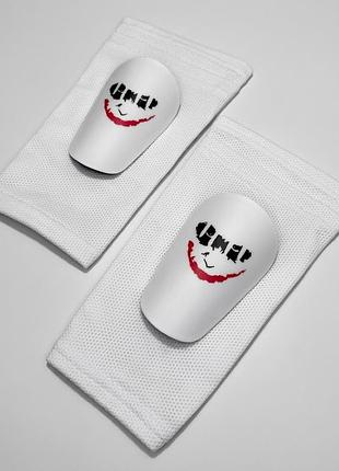 Комплект мини щитки футбольные белые джокер и держатели сеточки под щитки