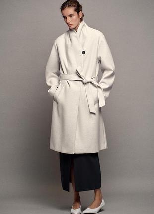 Пальто жіноче біле zara new