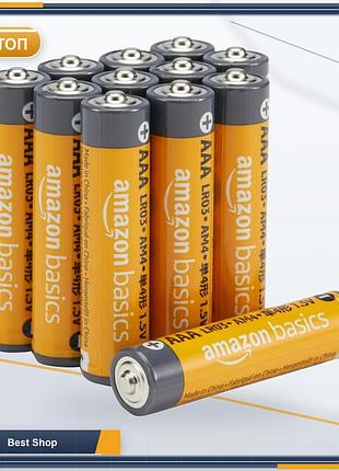 Батарейки алкалиновые aaa lr03 amazon basics 1.5v для дома и офиса, оранжевые, набор 10 шт, долговечные