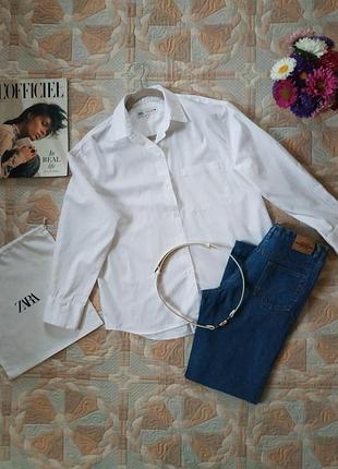 Рубашка женская zara, 100% хлопок