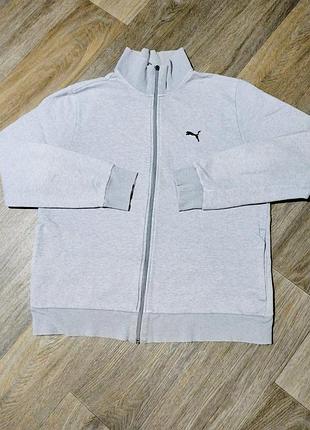 Мужская серая кофта puma на молнии , размер l .