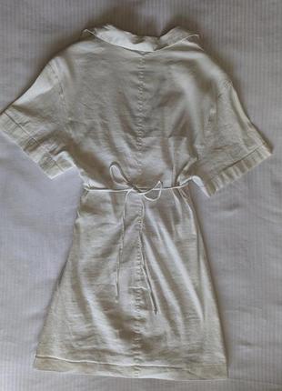 Біла льняна сукня zara 5