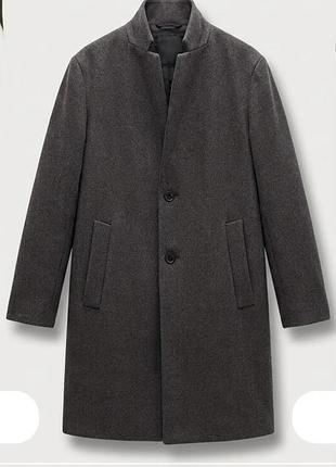 Чоловіче класичне вовнове пальто zara