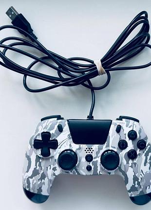 Геймпад gioteck vx4 ps4-06-mu для ps/pc, сірий камуфляж, дротовий, б/в