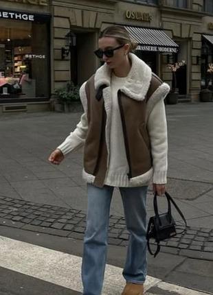 Утепленная жилетка на меху zara