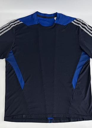 Спортивна чоловіча футболка adidas синьо-чорна