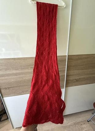 Яскравий червоний шалик 3