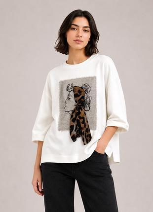 Женский свитшот oversize леопардовый платок modna kazka mknk90901