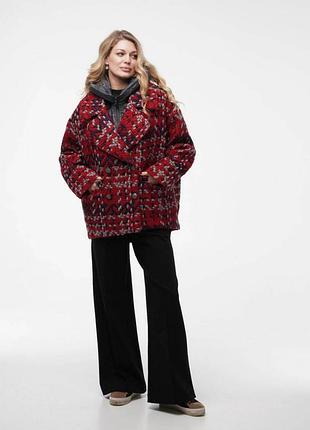 Жіноче демісезонне півпальто oversize зі знімним жилетом alberto bini mkalb201-90