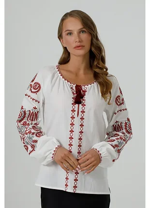 Блуза женская цветочная (батист белый)