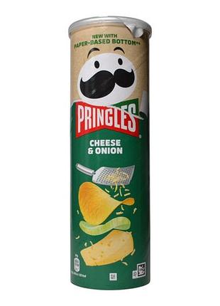 Чипси pringles картопляні зі смаком сиру та цибулі cheese & onion, 165 г