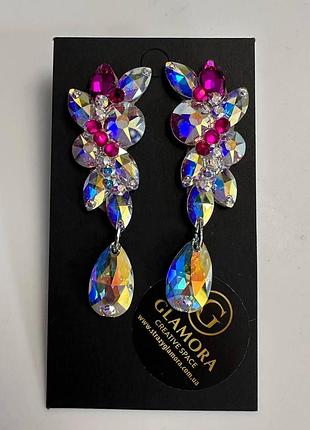 Сережки сценічні (каміння swarovski)
