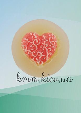 Силіконовий молд-міні серце з візерунками