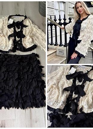 Продам набором рубашку-легкий піджачок zara, гарну спідницю в вигляді пелюстків