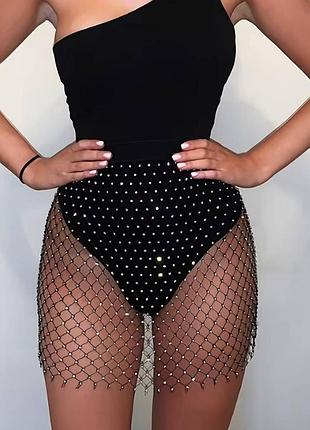 Юбка из стразовой сетки (one size) 2
