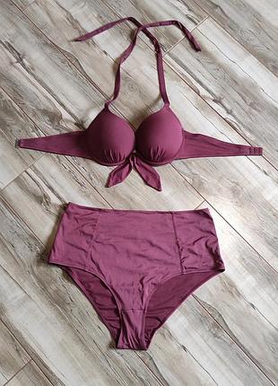 Роздільний купальник h&m з високою посадкою, верх 75c (34c), плавки eur 42 (l)