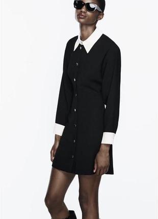 Сукня-сорочка чорна zara 2