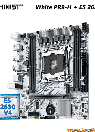 Комплект для пк machinist x99 pr9h white процесор xeon e5 2630 v4 lga2011-3 nvme ssd atx 10 ядер материнська плата пк для ігор