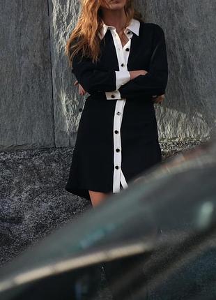 Сукня-сорочка чорна zara 5