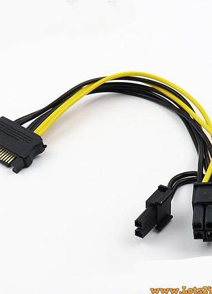 Перехідник sata 6 8 pin pcie кабель живлення подовжувач для відеокарти мама тато сата перехідник 6-pin 8-pin для відеоадаптера gpu