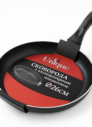 Стальная воздушная сковорода для жарки без масла unique un-5155 26см, долговечные сковородки gz-89