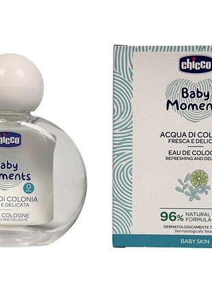 Парфюм детский chicco baby moments acqua di colonia fresca e delicata 100 мл