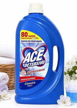 Гель для стирки ace профессиональный классический e detersivo igienizzante classico, 4000 мл, 80 стирок