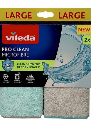 Салфетки vileda pro clean микрофибра крупные microfibre large 2 шт