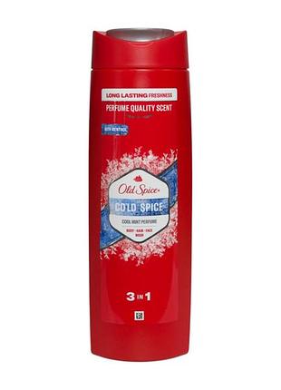 Гель old spice для душа мужской 3 в 1 с ароматом прохладной мяты cold spice body hair face wash, 400 мл