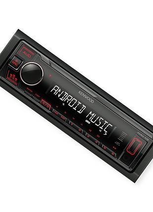 Магнитола kenwood kmm 105 ry fm, usb, aux, mp3, android, сьемн пан., красная подсветка