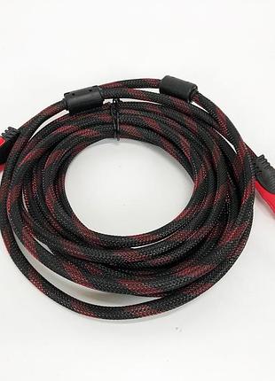 Кабель усиленный 5м переходник адаптер hdmi-hdmi папа-папа аудио видео шнур в обмотке qm-13