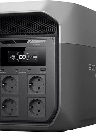 Зарядна станція ecoflow delta 3 max (2400w 2048wh) lifepo4 дбж ups для будинку та квартири, євророзетки eu