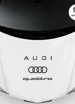 Наклейка на авто oracal логотип audi ауди 50х43 см, черный