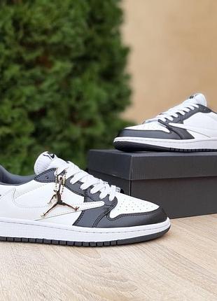 Air jordan 1 low fragment design cactus jack білі з чорним